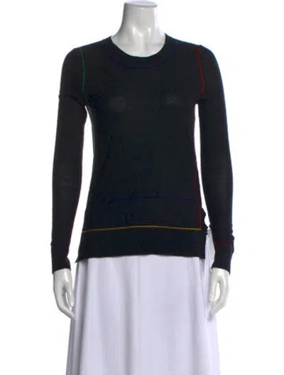 Pre-owned Sonia Rykiel Wool Crew Neck Sweater In Black