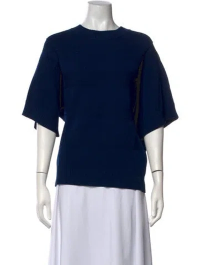 Pre-owned Sonia Rykiel Wool Crew Neck Top In Blue