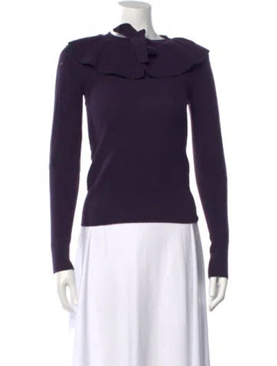 Pre-owned Sonia Rykiel Wool Crew Neck Top In Purple