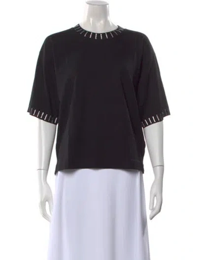 Pre-owned Sonia Rykiel Wool Crew Neck Top W/ Tags In Black