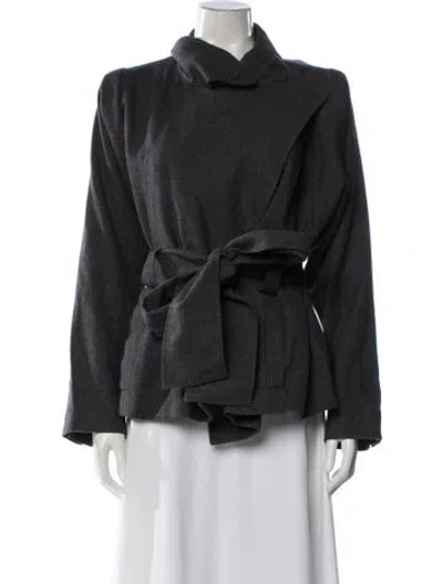 Pre-owned Sonia Rykiel Wool Faux Fur Coat In Gray