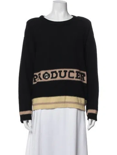 Pre-owned Sonia Rykiel Wool Graphic Print Sweater In Black
