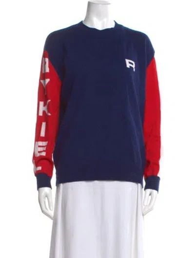 Pre-owned Sonia Rykiel Wool Graphic Print Sweater In Blue