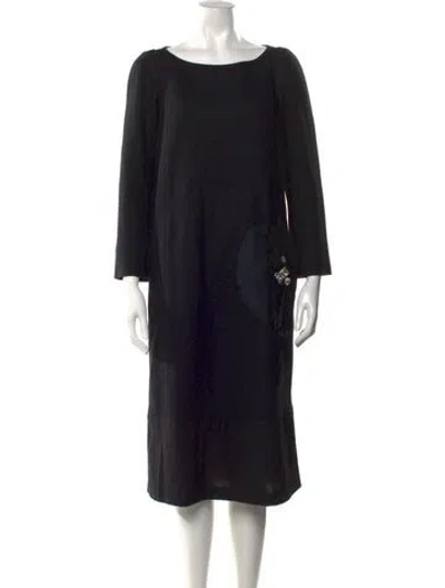Pre-owned Sonia Rykiel Wool Knee-length Dress In Black