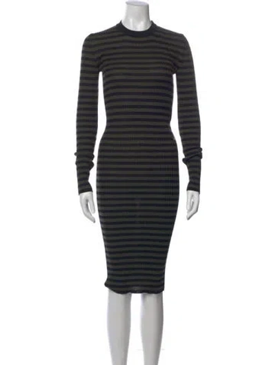 Pre-owned Sonia Rykiel Wool Knee-length Dress In Blue
