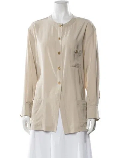 Pre-owned Sonia Rykiel Wool Long Sleeve Blouse In Neutral