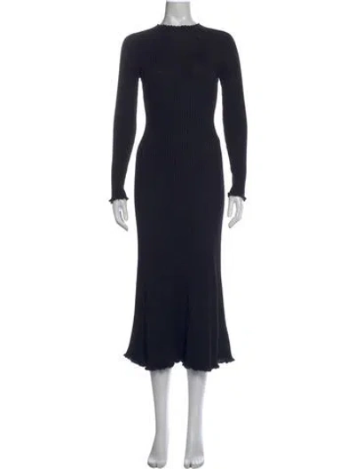 Pre-owned Sonia Rykiel Wool Midi Length Dress In Black