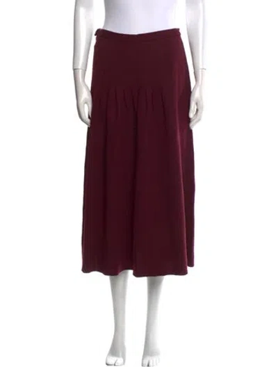 Pre-owned Sonia Rykiel Wool Midi Length Skirt In Burgundy