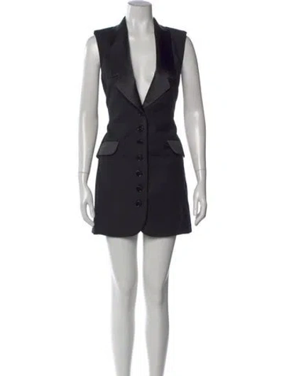 Pre-owned Sonia Rykiel Wool Mini Dress In Black