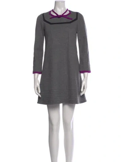 Pre-owned Sonia Rykiel Wool Mini Dress In Gray