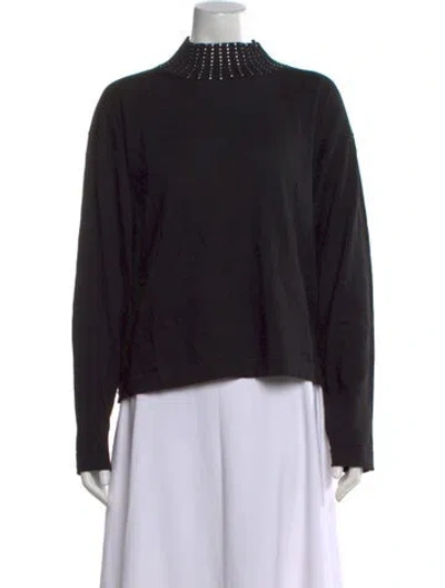 Pre-owned Sonia Rykiel Wool Mock Neck Top W/ Tags In Black