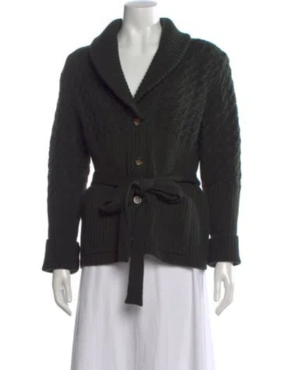 Pre-owned Sonia Rykiel Wool Open Front Sweater In Black