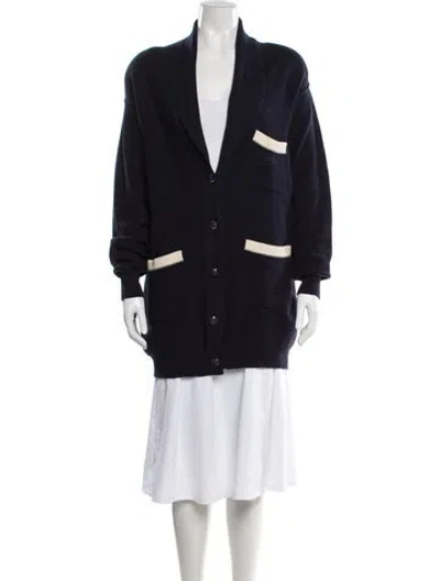 Pre-owned Sonia Rykiel Wool Open Front Sweater In Black