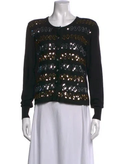 Pre-owned Sonia Rykiel Wool Patterned Sweater In Black