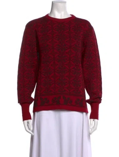 Pre-owned Sonia Rykiel Wool Patterned Sweater In Red