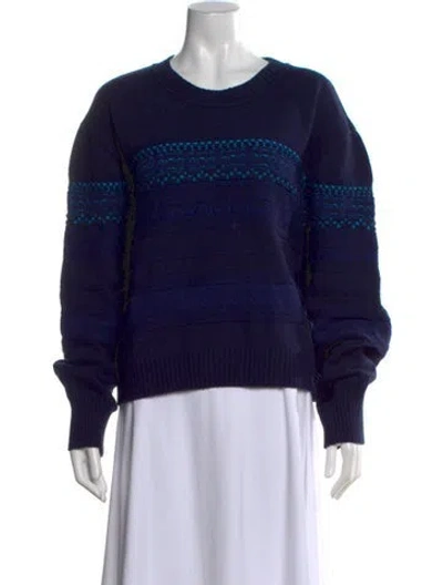 Pre-owned Sonia Rykiel Wool Patterned Sweater W/ Tags In Blue