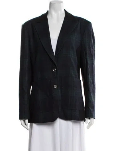 Pre-owned Sonia Rykiel Wool Plaid Print Blazer In Black