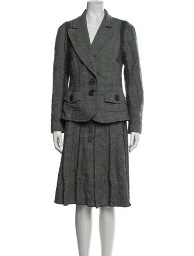 Pre-owned Sonia Rykiel Wool Plaid Print Skirt Set In Multi