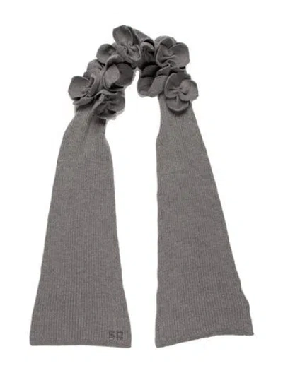 Pre-owned Sonia Rykiel Wool Printed Scarf In Gray
