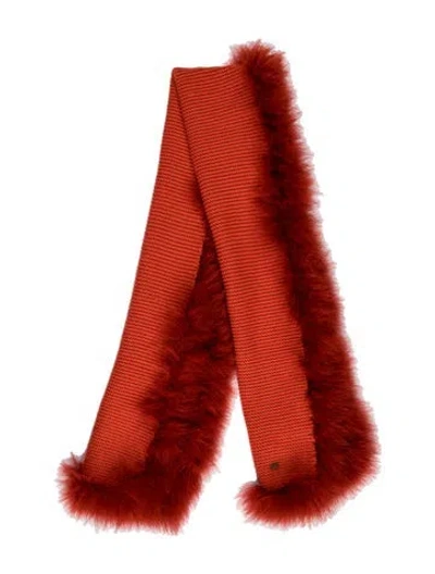 Pre-owned Sonia Rykiel Wool Printed Scarf In Red