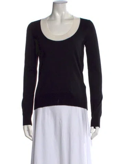 Pre-owned Sonia Rykiel Wool Scoop Neck Sweater In Black