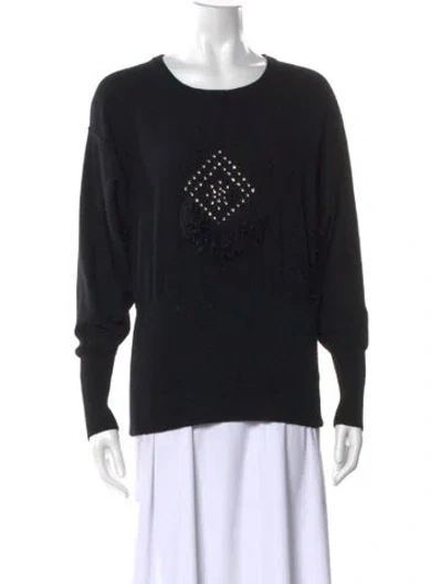 Pre-owned Sonia Rykiel Wool Scoop Neck Sweatshirt In Black