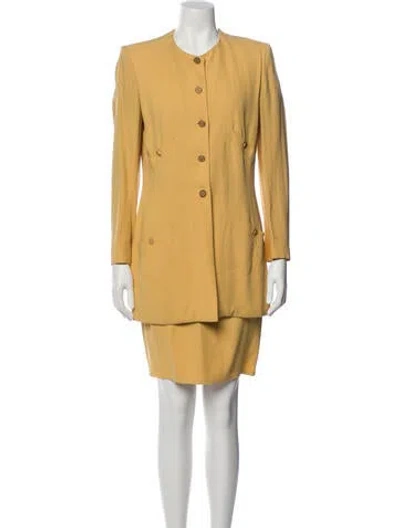 Pre-owned Sonia Rykiel Wool Skirt Suit In Yellow