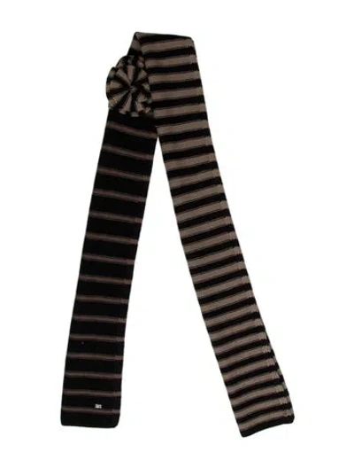 Pre-owned Sonia Rykiel Wool Striped Scarf In Black