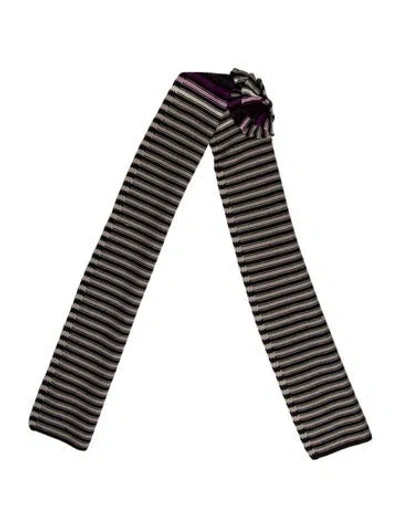 Pre-owned Sonia Rykiel Wool Striped Scarf In Black