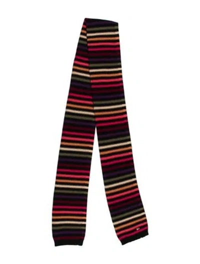 Pre-owned Sonia Rykiel Wool Striped Scarf In Black