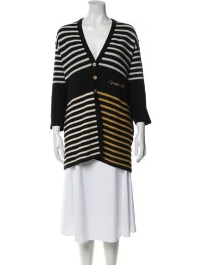 Pre-owned Sonia Rykiel Wool Striped Sweater In Black/white