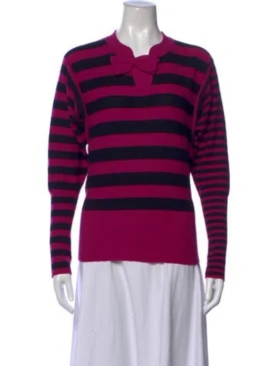 Pre-owned Sonia Rykiel Wool Striped Sweater In Purple