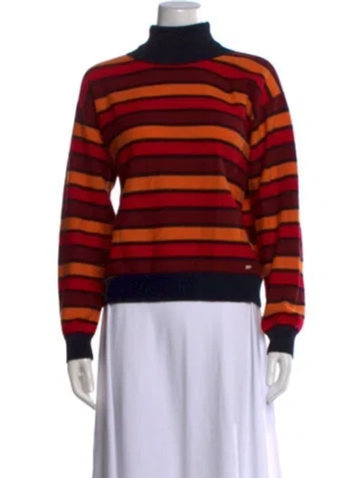 Pre-owned Sonia Rykiel Wool Striped Sweater In Red