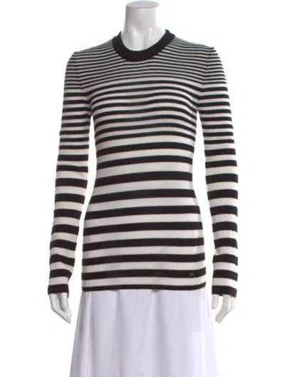 Pre-owned Sonia Rykiel Wool Striped Sweater W/ Tags In White