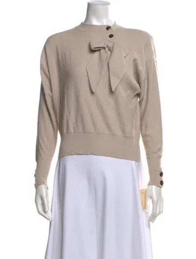 Pre-owned Sonia Rykiel Wool Tie Neck Sweater In Neutrals