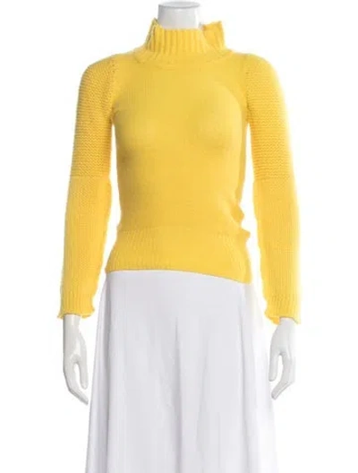 Pre-owned Sonia Rykiel Wool Turtleneck Sweater In Yellow