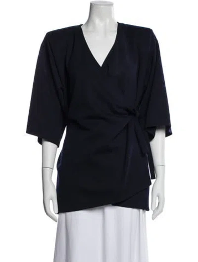 Pre-owned Sonia Rykiel Wool V-neck Sweater In Blue