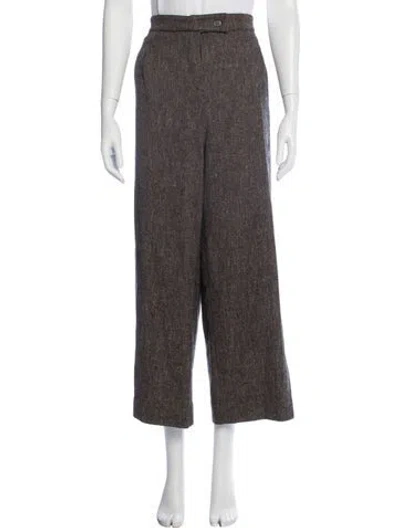 Pre-owned Sonia Rykiel Wool Wide Leg Pants In Brown