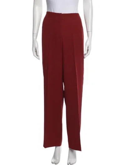 Pre-owned Sonia Rykiel Wool Wide Leg Pants In Burgundy