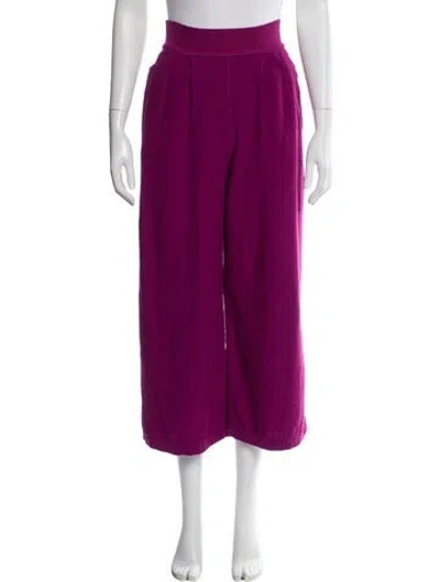 Pre-owned Sonia Rykiel Wool Wide Leg Pants In Purple