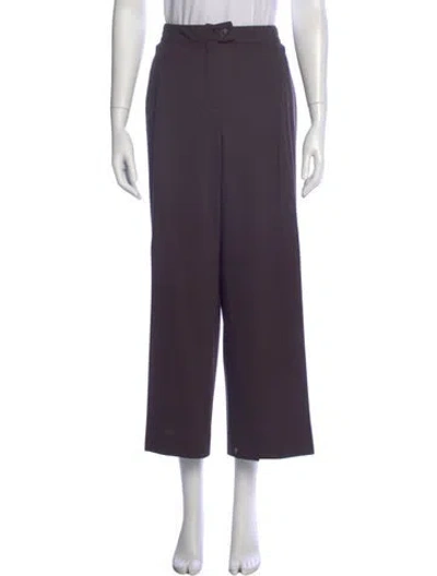Pre-owned Sonia Rykiel Wool Wide Leg Pants In Purple