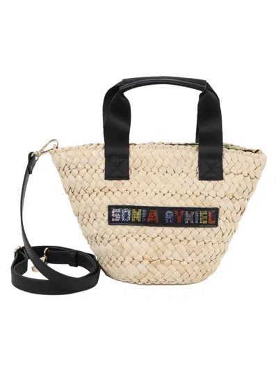 Sonia Rykiel Woven Straw Top Handle Bag In Multicolor