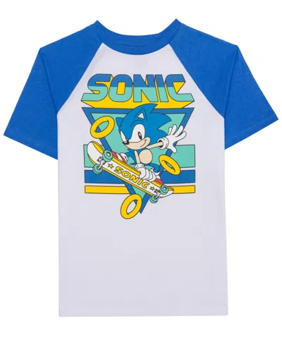 Sonic Kids' Big Boys Graphic Print T-shirt In White,blue