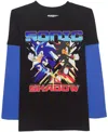 Sonic Big Boys Long Sleeve Twofer T-shirt In Multi