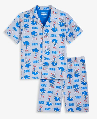 Sonic Kids' Boys' 4-10  The Hedgehog Pajamas, 2-piece Set In Blue