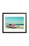 Sonic Editions - Pink Cadillac Framed Print - Multi In Black