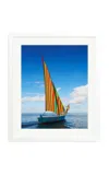 Sonic Editions - Sailing In Mauritius Framed Print - Multi In White