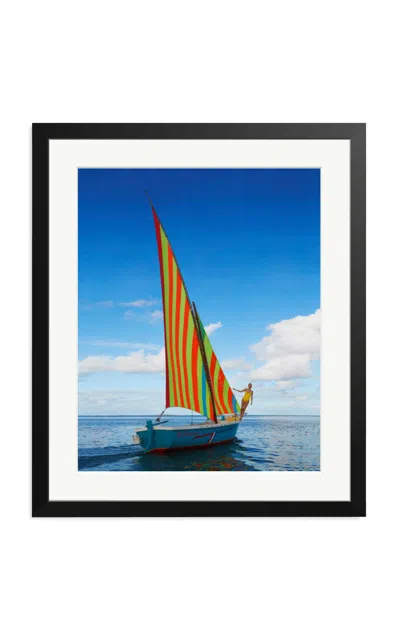 Sonic Editions - Sailing In Mauritius Framed Print - Multi In Black