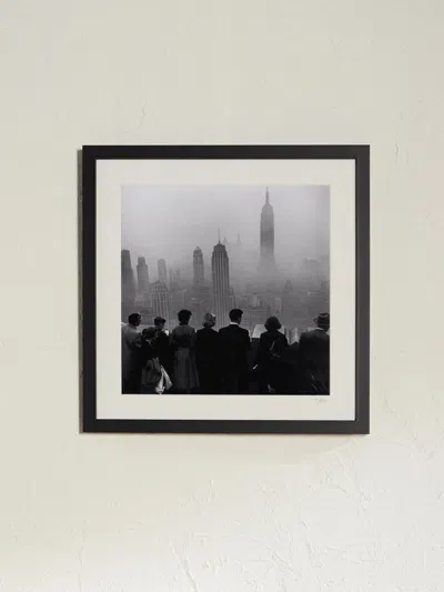 Sonic Editions Framed 1953 Contemplating The Big Apple Print, 40" X 40" In Black