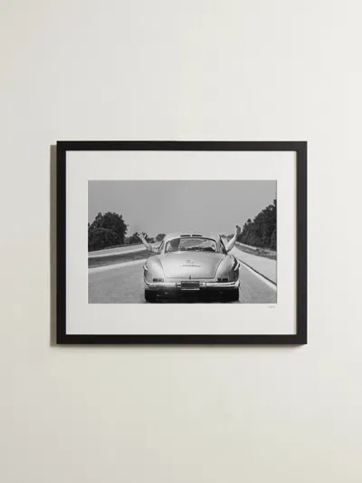 Sonic Editions Framed 1986 Gullwing Mercedes Print, 16" X 20" In Black